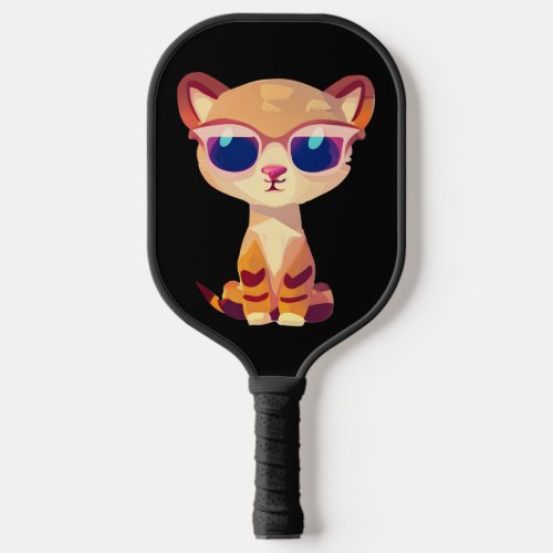 Cute Baby Cheetah with Sunglasses Pickleball Paddle