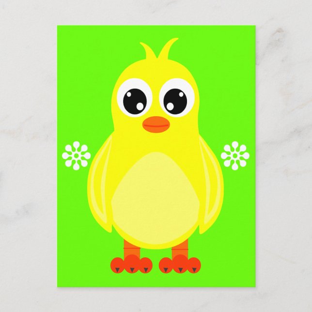 Cute Baby Chick Cartoon Postcard (Front)