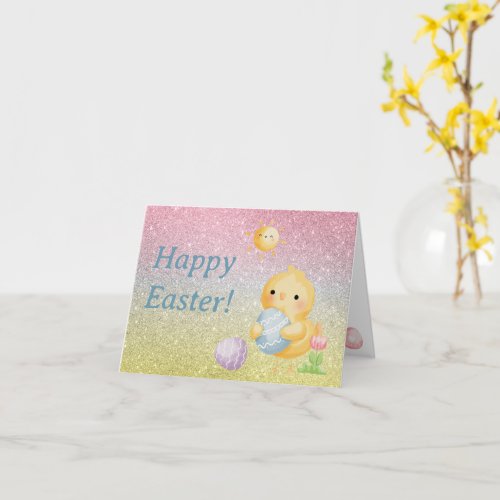 Cute Baby Chick Happy Easter Card