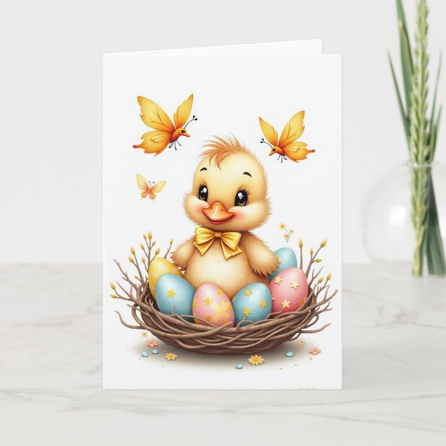 Cute Baby Chick Springtime Card (Front)