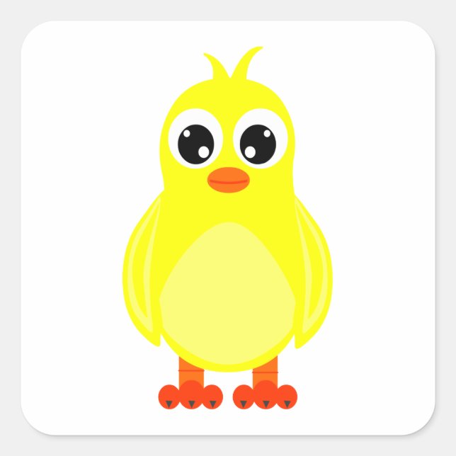 Cute Baby Chick Square Square Sticker (Front)