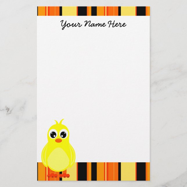 Cute Baby Chick Stationery (Front)