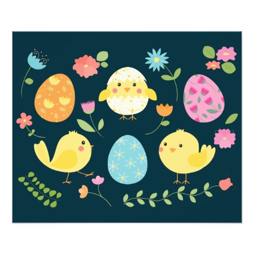 Cute Baby Chicks Scene Photo Print