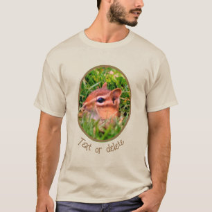 Cute Baby Chipmunk Peeking Wildlife T-Shirt
