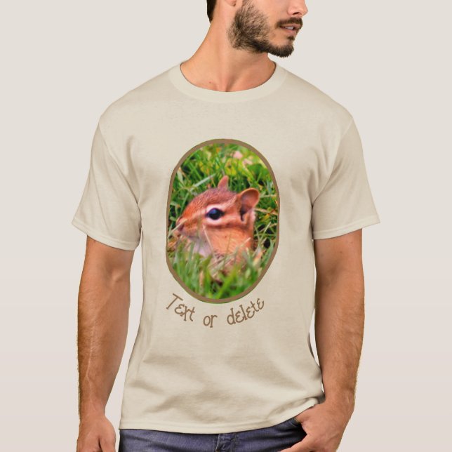 Cute Baby Chipmunk Peeking Wildlife  T-Shirt (Front)