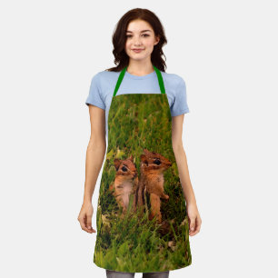 Cute Baby Chipmunks Animal Art Apron
