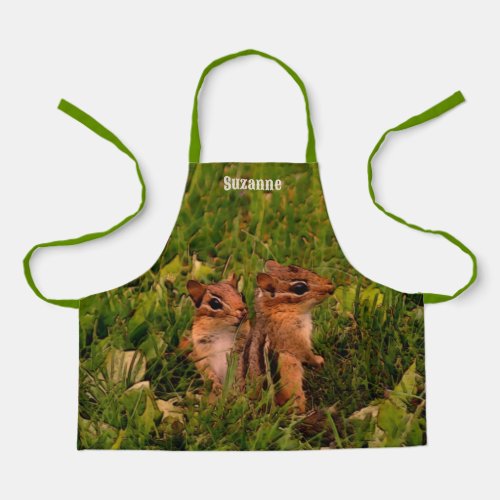 Cute Baby Chipmunks Animal Art Personalized Apron