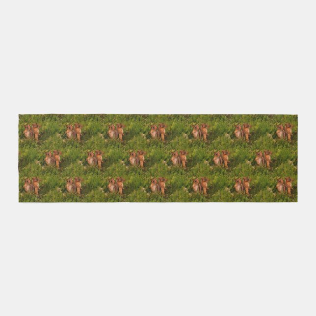 Cute Baby Chipmunks Nature Art Pattern  Runner (Front)