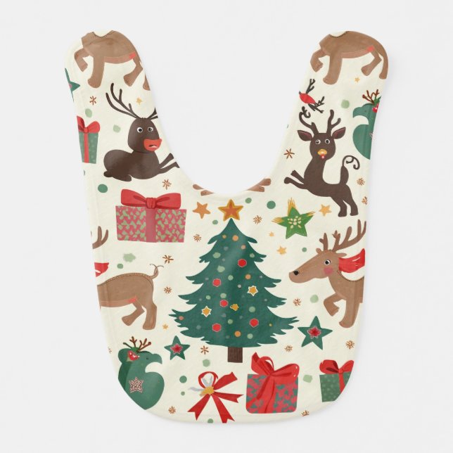 Cute Baby christmas Baby Bib gift (Front)