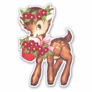 Cute Baby Christmas Deer Sticker