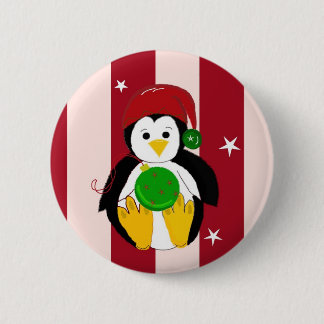 Cute Baby Christmas Penguin Button