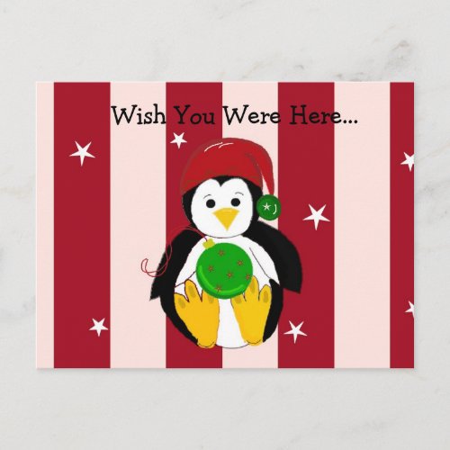 Cute Baby Christmas Penguin Holiday Postcard