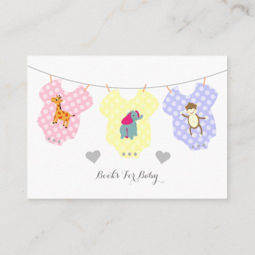 Cute Baby Clothes Animals Books For Baby Enclosure Card Zazzle