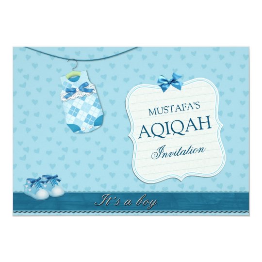 Cute Baby Clothes Baby Boy Aqiqah Invitation