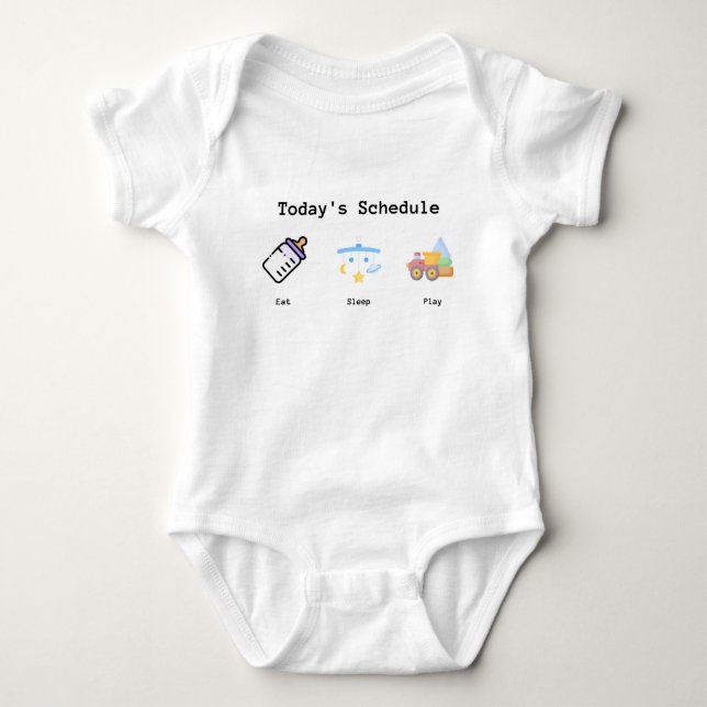 Cute Baby Clothes Design - Eat Sleep Play Baby Bodysuit (Front)