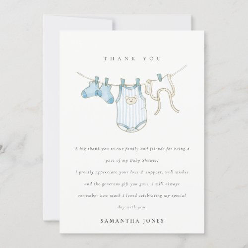 Cute Baby Clothesline Aqua Blue Boy Baby Shower