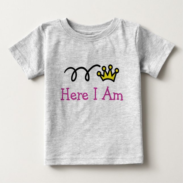 Cute baby clothing with funny text | Customizable Baby T-Shirt (Front)