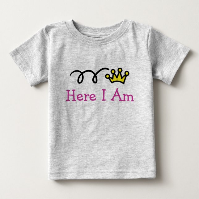 Cute baby clothing with funny text | Customizable T-Shirt (Front)