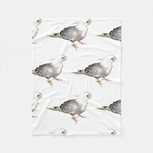 Cute baby cockatiel fleece blanket