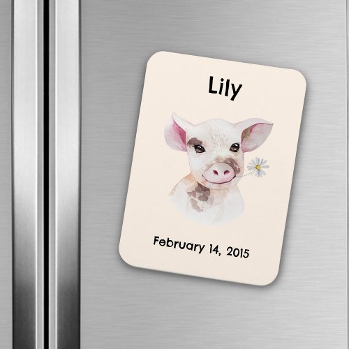 Cute Baby Cow Birthday Reminder Magnet