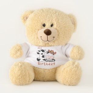 Cute baby cow boys first Birthday  Teddy Bear