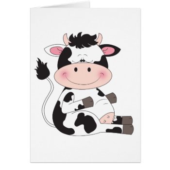 Cute Baby Cow Cartoon by HeeHeeCreations at Zazzle