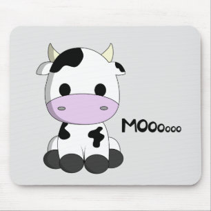 Cute baby cow cartoon kids mouse pad