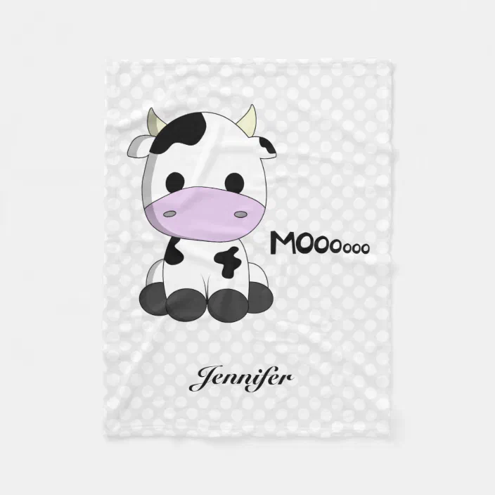 Details about   Cow cartoon so cute Fleece Blanket 