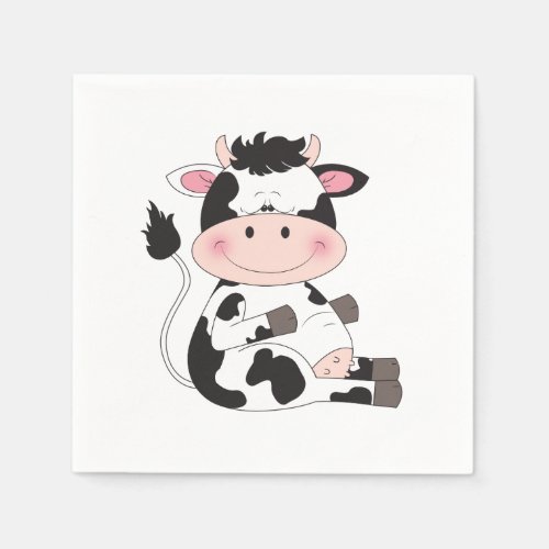 Cute Baby Cow Cartoon Napkins