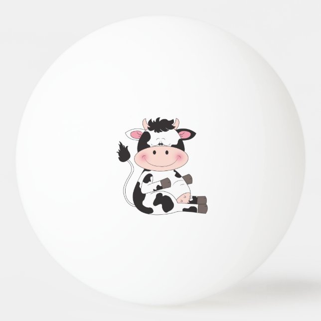 Cute Baby Cow Cartoon Ping-Pong Ball (Front)