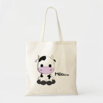 Cute baby cow cartoon tote bag