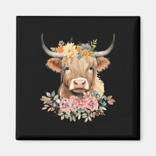 Cute Baby Cow Flower Christmas Magnet