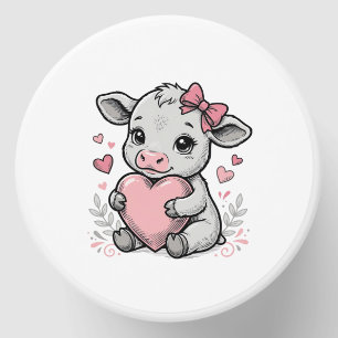 Cute Baby Cow Heart Vintage Engraving Shirt Design Mini Candle Favors