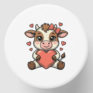 Cute Baby Cow Holding Heart Vintage Engraving Shir Mini Candle Favors
