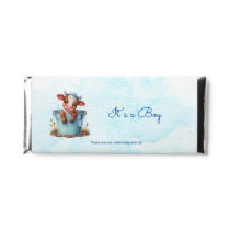 Cute Baby Cow in Bucket Blue Baby Shower Its a Boy Hershey Bar Favors
