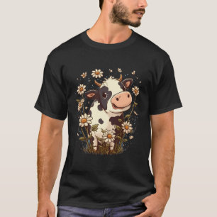 Cute Baby Cow On Cattle Children And Cow Kids T-Shirt