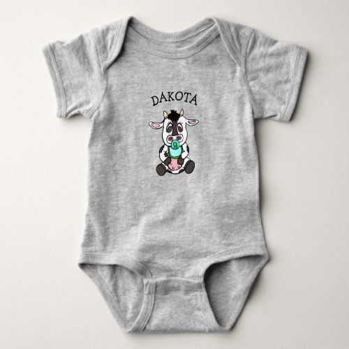 Cute Baby Cow Personalized Baby Bodysuit