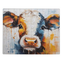 Cute Baby Cow Puzzle Design – Adorable Calf Animal