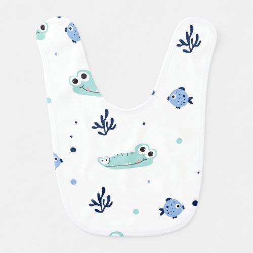 Cute Baby Crocodile and Friends Baby Bib