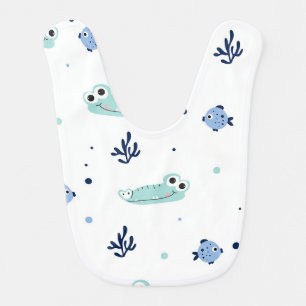Cute Baby Crocodile and Friends Bib