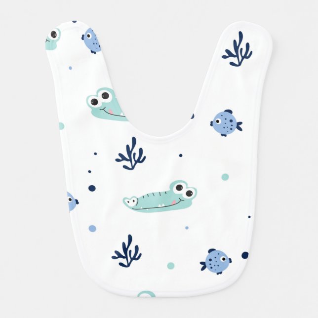Cute Baby Crocodile and Friends Bib (Front)