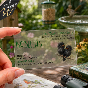 Cute Baby Crow Backyard Bird Watchers Clear Business Cards
