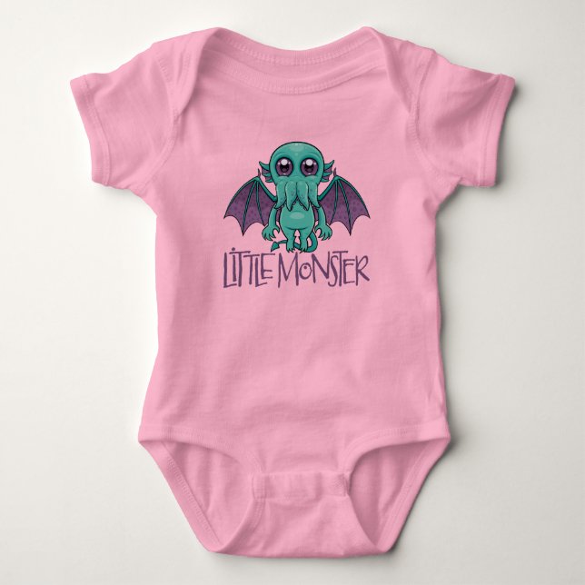 Cute Baby Cthulhu Little Monster Baby Bodysuit (Front)