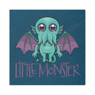 Cute Baby Cthulhu Little Monster Metal Print
