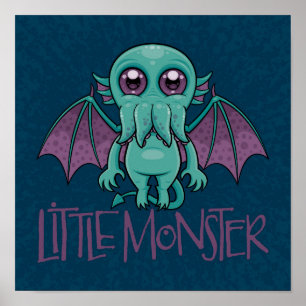 Cute Baby Cthulhu Little Monster Poster