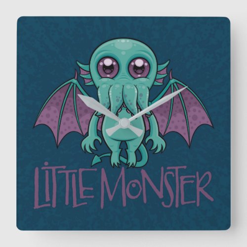 Cute Baby Cthulhu Little Monster Square Wall Clock