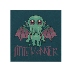 Cute Baby Cthulhu Little Monster Wood Wall Art