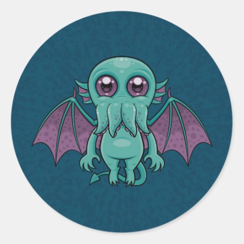 Cute Baby Cthulhu Monster Classic Round Sticker