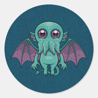 Cute Baby Cthulhu Monster Classic Round Sticker