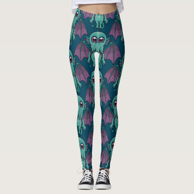 Cute Baby Cthulhu Monster Leggings (Front)